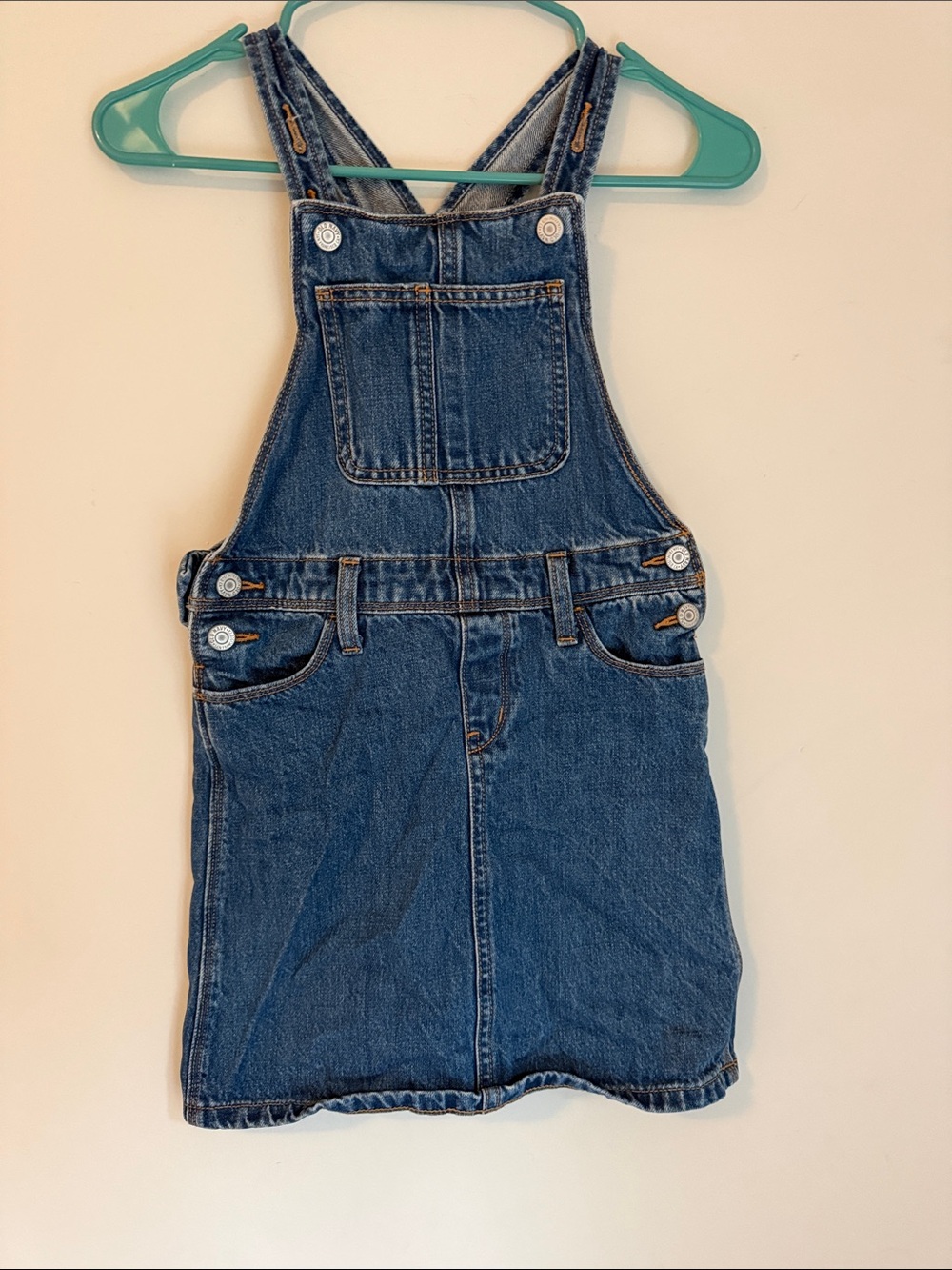 Girls old navy jean jumper dress sz 8